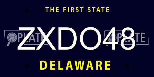 ZXDO48 Delaware License Plate