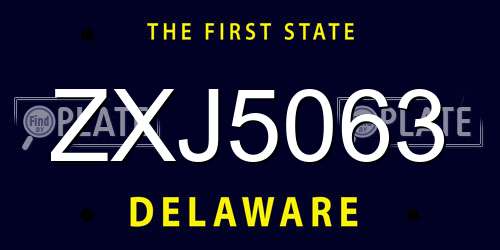 ZXJ5063 Delaware License Plate