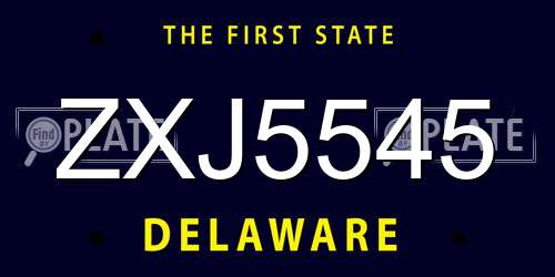 ZXJ5545 Delaware License Plate