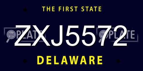 ZXJ5572 Delaware License Plate