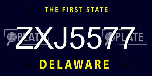 ZXJ5577 Delaware License Plate