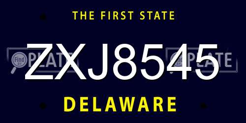 ZXJ8545 Delaware License Plate