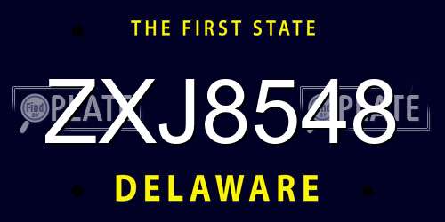 ZXJ8548 Delaware License Plate