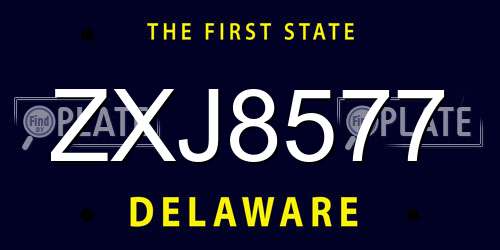 ZXJ8577 Delaware License Plate