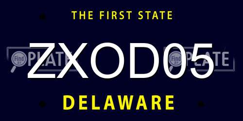 ZXOD05 Delaware License Plate