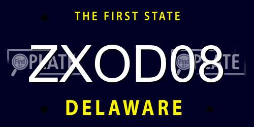 ZXOD08 Delaware License Plate