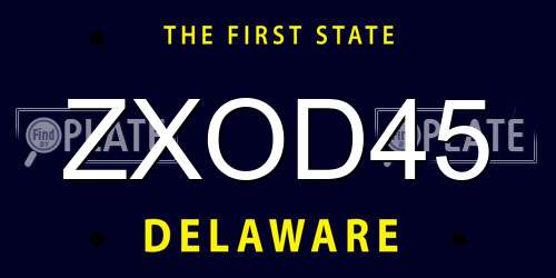 ZXOD45 Delaware License Plate
