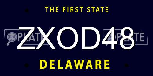 ZXOD48 Delaware License Plate