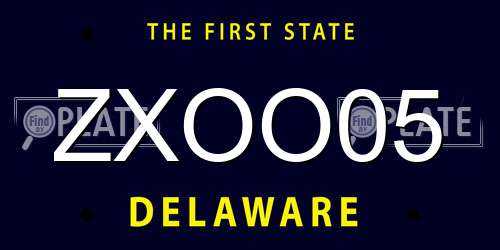 ZXOO05 Delaware License Plate