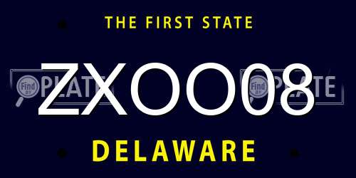 ZXOO08 Delaware License Plate