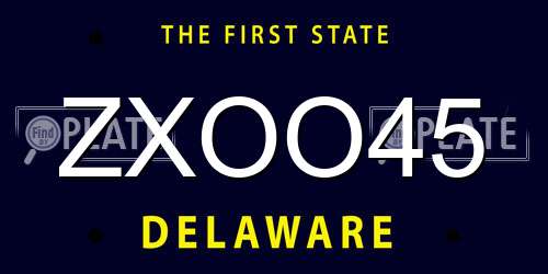 ZXOO45 Delaware License Plate