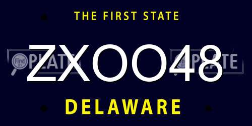 ZXOO48 Delaware License Plate