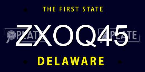 ZXOQ45 Delaware License Plate