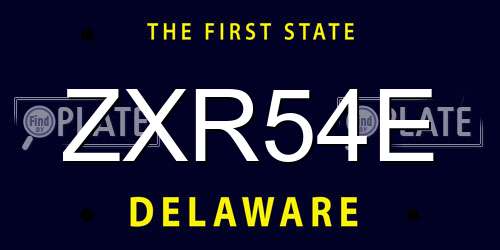 ZXR54E Delaware License Plate