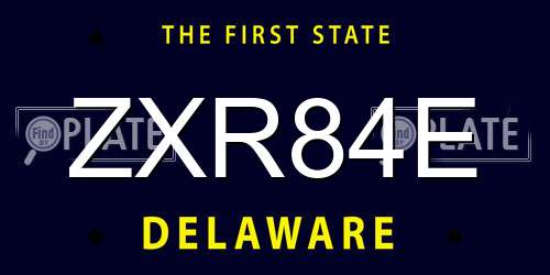 ZXR84E Delaware License Plate