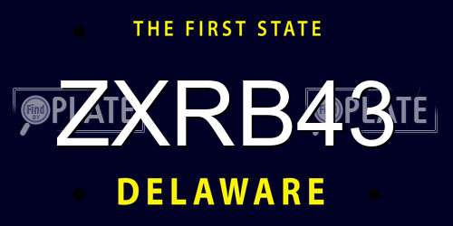 ZXRB43 Delaware License Plate