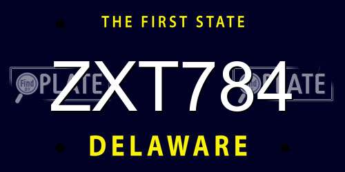 ZXT784 Delaware License Plate