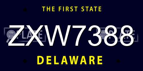 ZXW7388 Delaware License Plate