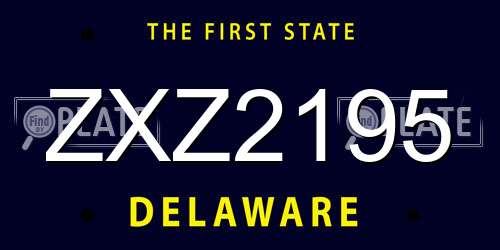 ZXZ2195 Delaware License Plate