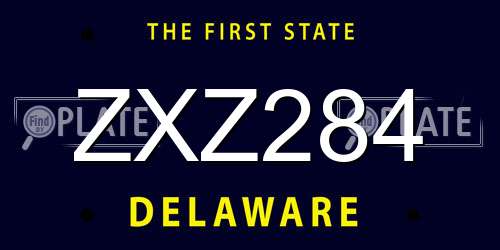 ZXZ284 Delaware License Plate