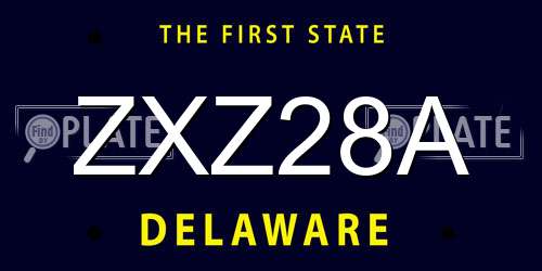 ZXZ28A Delaware License Plate