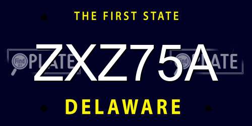 ZXZ75A Delaware License Plate