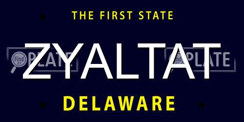 ZYALTAT Delaware License Plate