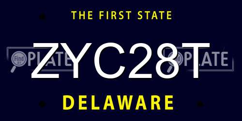 ZYC28T Delaware License Plate