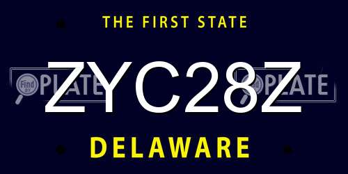 ZYC28Z Delaware License Plate