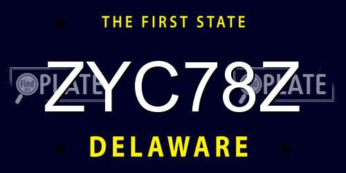 ZYC78Z Delaware License Plate