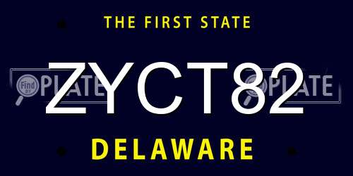 ZYCT82 Delaware License Plate