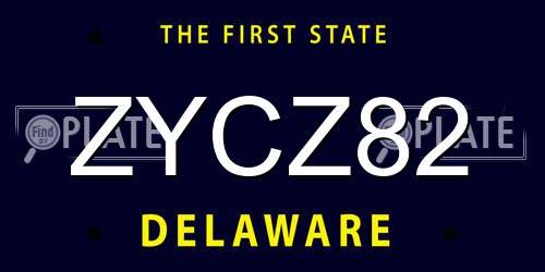 ZYCZ82 Delaware License Plate