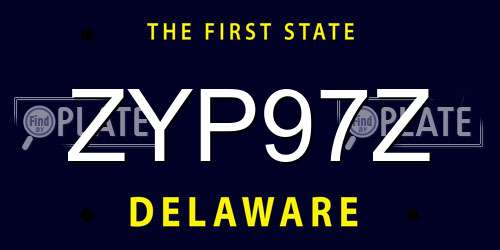 ZYP97Z Delaware License Plate