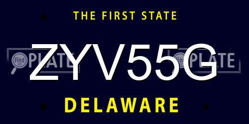 ZYV55G Delaware License Plate