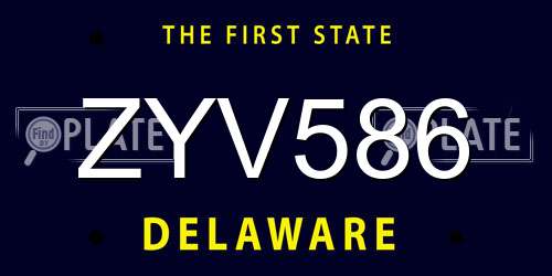 ZYV586 Delaware License Plate