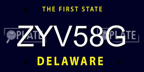 ZYV58G Delaware License Plate