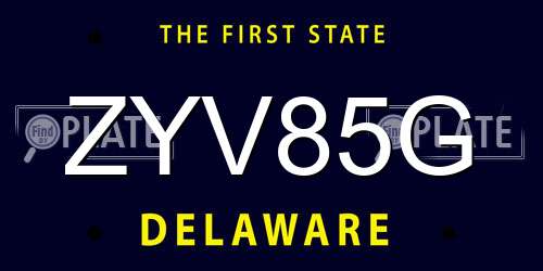 ZYV85G Delaware License Plate