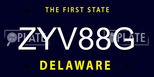 ZYV88G Delaware License Plate