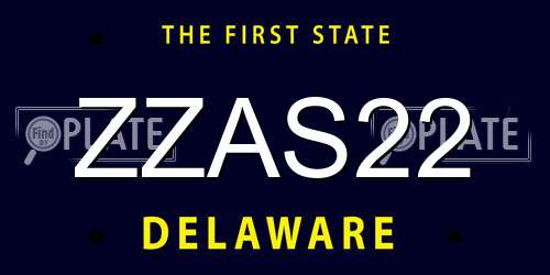 ZZAS22 Delaware License Plate
