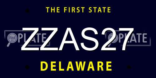 ZZAS27 Delaware License Plate