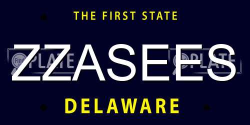 ZZASEES Delaware License Plate