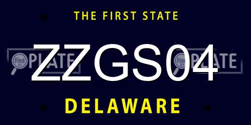 ZZGS04 Delaware License Plate
