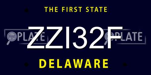 ZZI32F Delaware License Plate