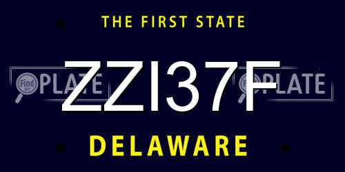 ZZI37F Delaware License Plate