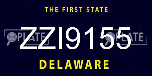 ZZI9155 Delaware License Plate