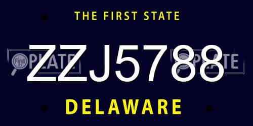 ZZJ5788 Delaware License Plate