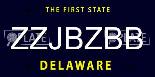 ZZJBZBB Delaware License Plate