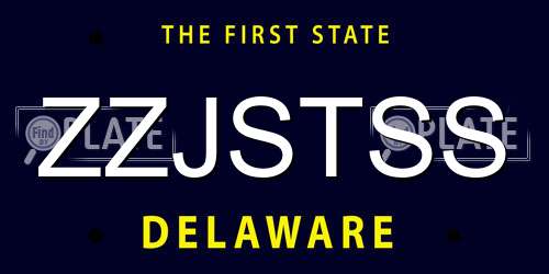 ZZJSTSS Delaware License Plate