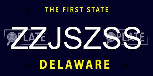 ZZJSZSS Delaware License Plate
