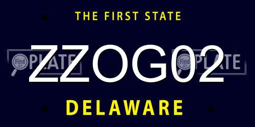 ZZOG02 Delaware License Plate